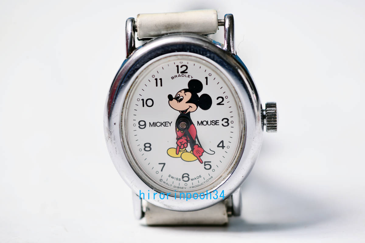 2022人気の 即決 SWISS BRADLEY ミッキーマウス 手巻き腕時計