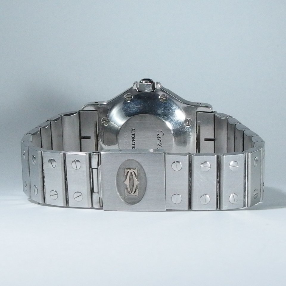 Cartier カルティエ サントス オクタゴン SS 自動巻き ローマンダイヤル 白 文字盤 デイト 箱 メンズ 腕時計 「23344」の画像6