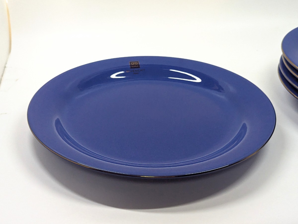 GIVENCHY  ジバンシー  ブルー  プレート 大皿 5枚セット 直径 25cm×高さ2.8cm ぐらいです 未使用品 元箱はありませんの画像7
