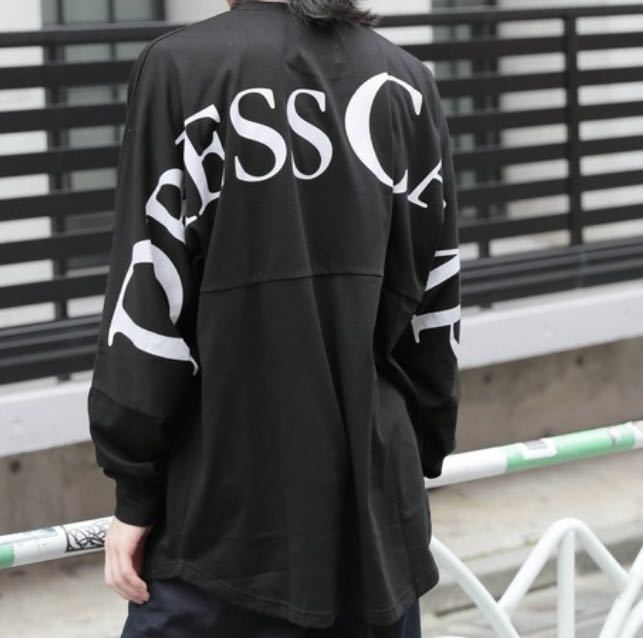 * new goods unused *DRESS CAMP back print long sleeve cut and sewn black free size 