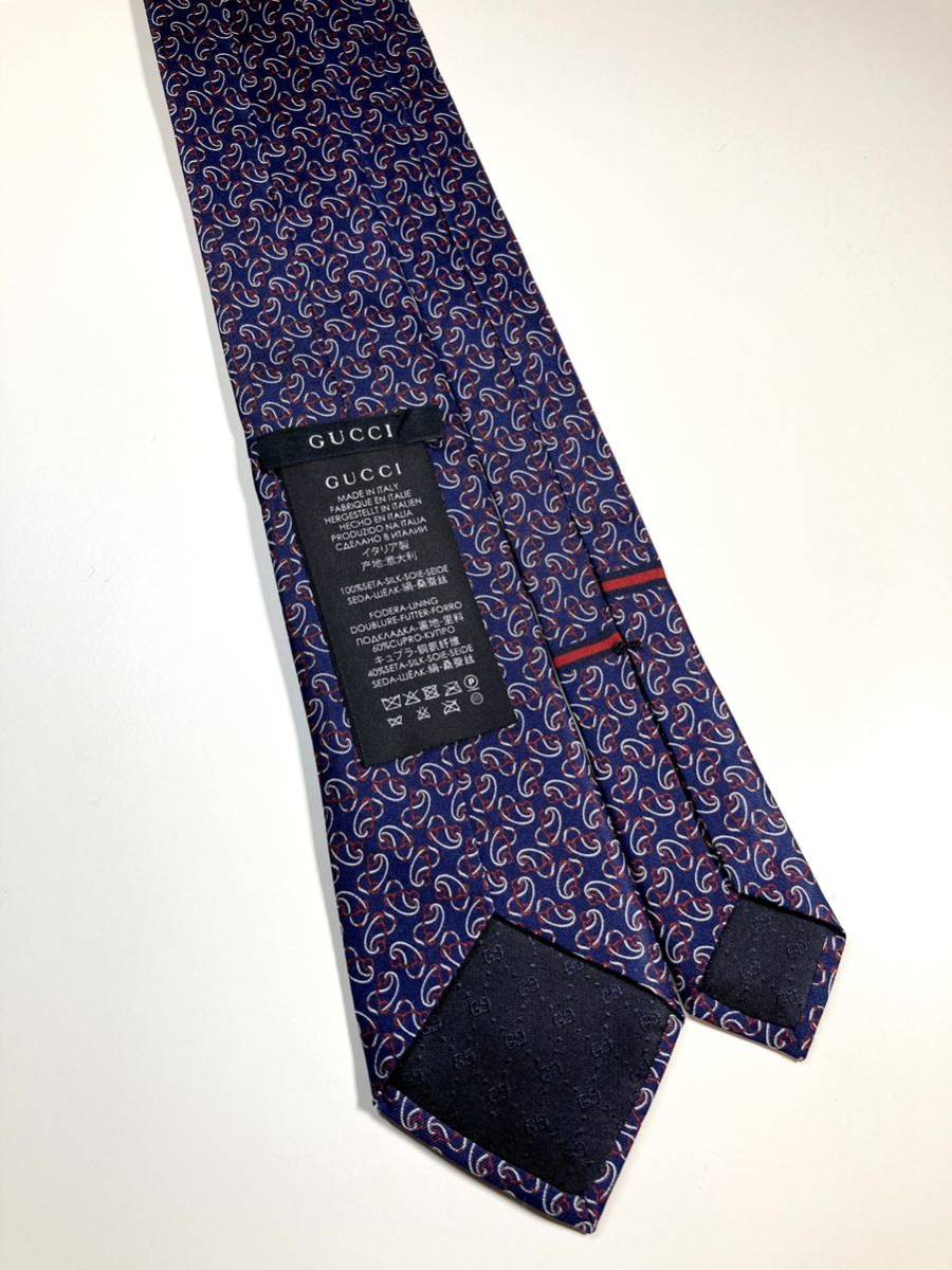 極美品 GUCCI グッチ ネクタイ ペイズリー　シェリーライン　希少_画像6