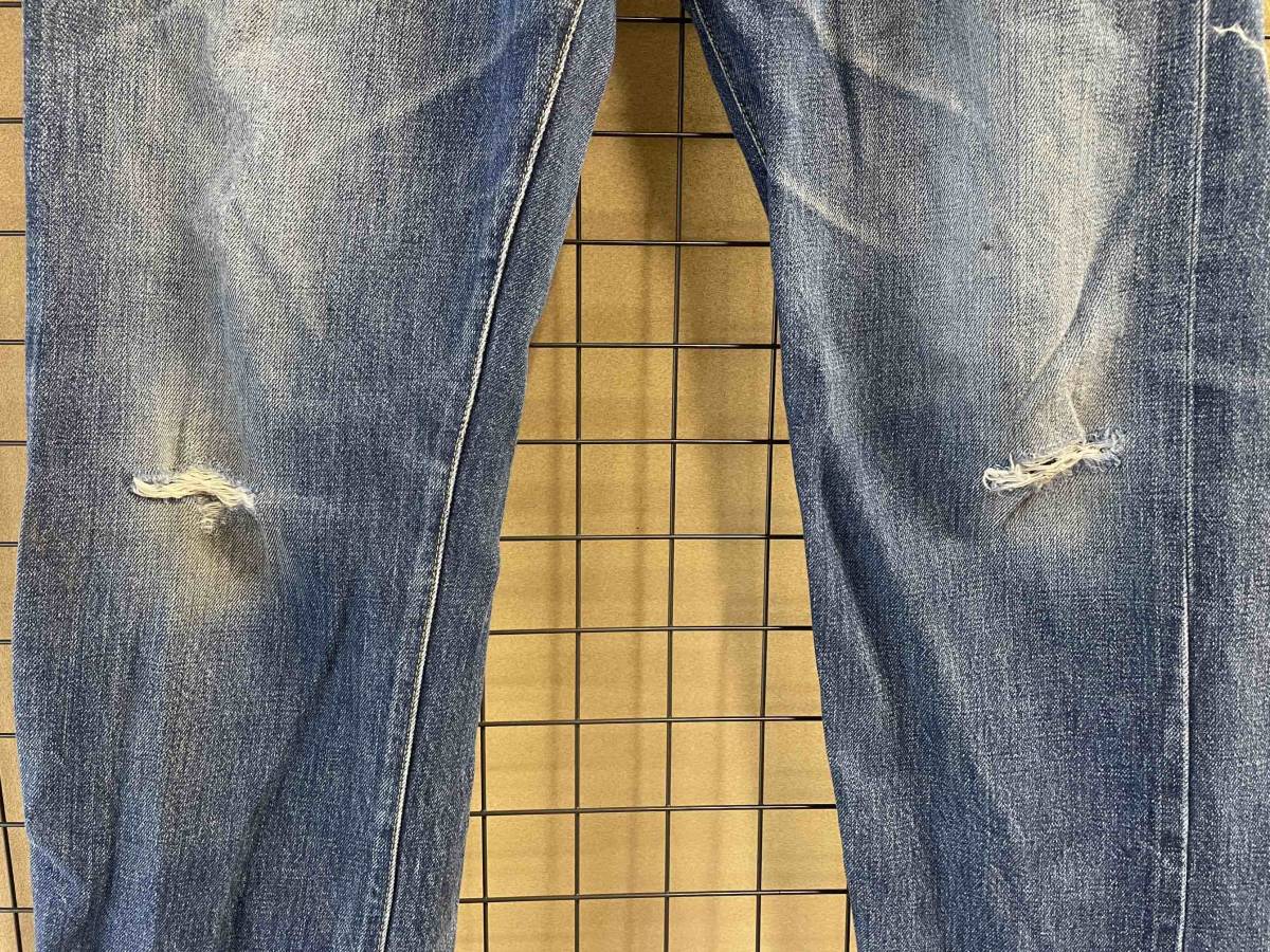 MADE IN USA【Supreme/シュプリーム】Washed Slim Jean Denim Pant 32 スリム ジーンズ デニムパンツ セルビッチ ヒゲ落ち クラッシュド_画像3