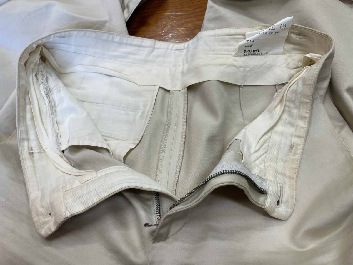 【DIGAWEL/ディガウェル】Cotton Trouser Pants size1 MADE IN JAPAN コットン トラウザー パンツ セットアップ_画像5