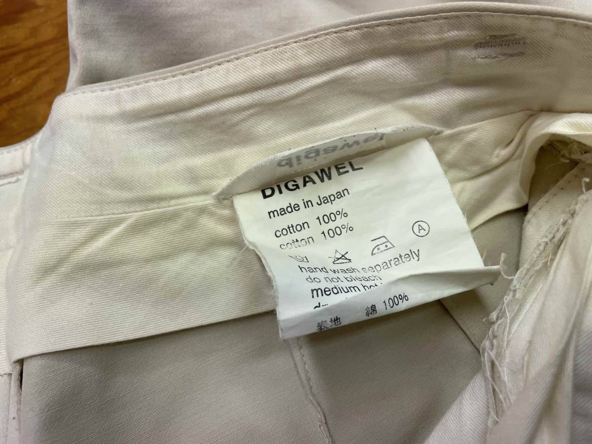 【DIGAWEL/ディガウェル】Cotton Trouser Pants size1 MADE IN JAPAN コットン トラウザー パンツ セットアップ_画像6