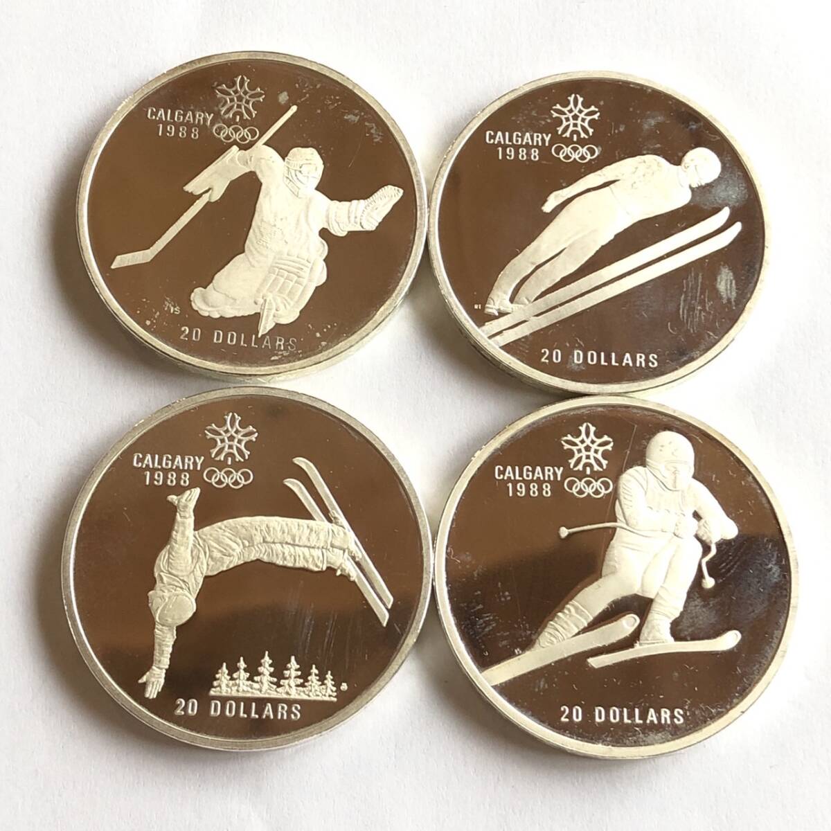 CANADA　1988 カルガリーオリンピック　20ドル銀貨　4枚セット　no.5_画像1