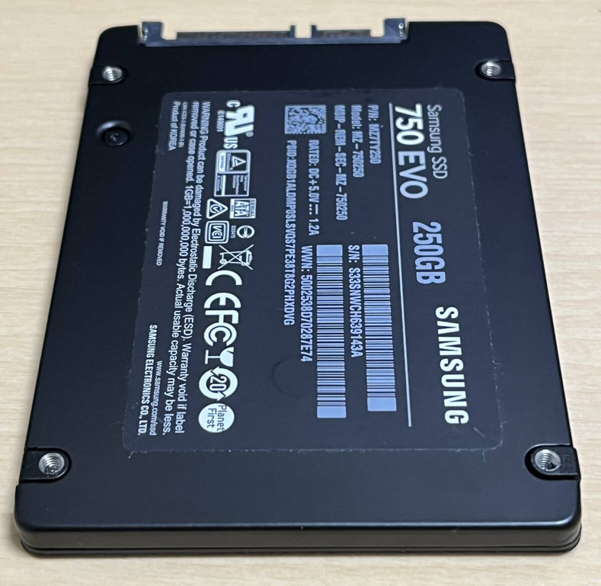 SAMSUNG SSD 750 EVO 250GB MZ-750250 中古品 おまけUSB3.0ケース付き_画像4