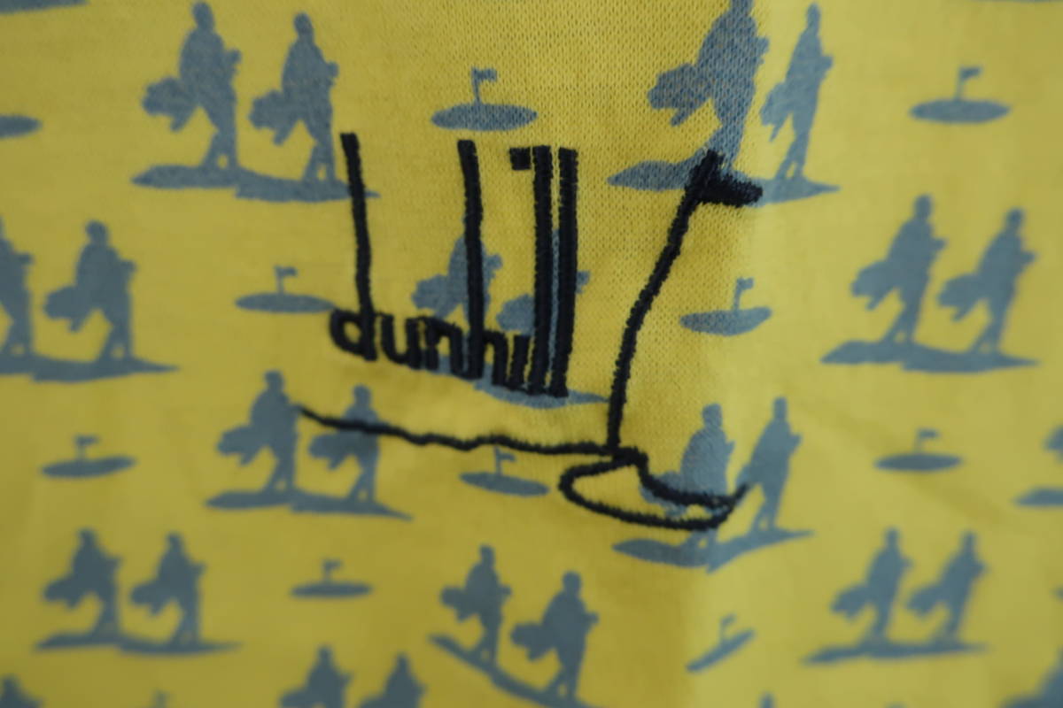 dunhill sport(ダンヒルスポーツ) ポロシャツ 黄色水色 メンズ L ゴルフウェア 2312-0302 中古_画像3