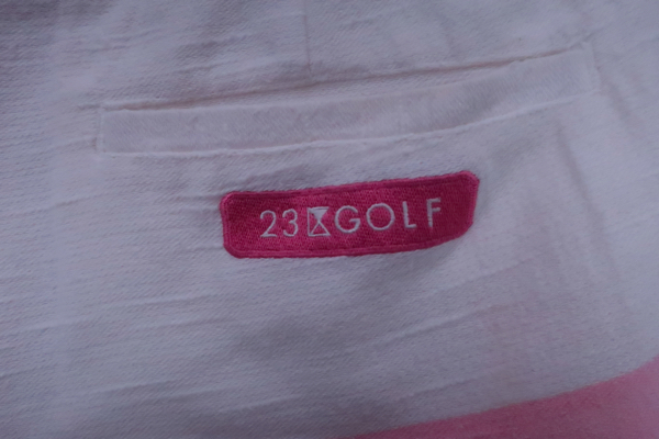 【感謝セール】23区 GOLF(23区ゴルフ) ショートパンツ 白ピンク赤ボーダー レディース 70 ゴルフウェア 2201-0205 中古_画像7