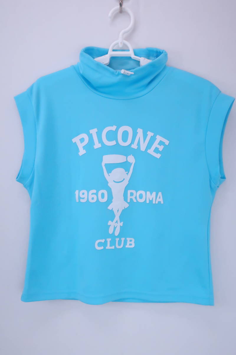 【感謝セール】【美品】PICONE CLUB(ピコネクラブ) ハイネックシャツ 水色 レディース 1 ゴルフウェア 2201-0229 中古_画像1