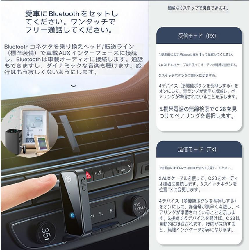2個セット Bluetoothトランスミッター レシーバー 受信機 車載 bluetooth 5.0 BULURESHI_画像3