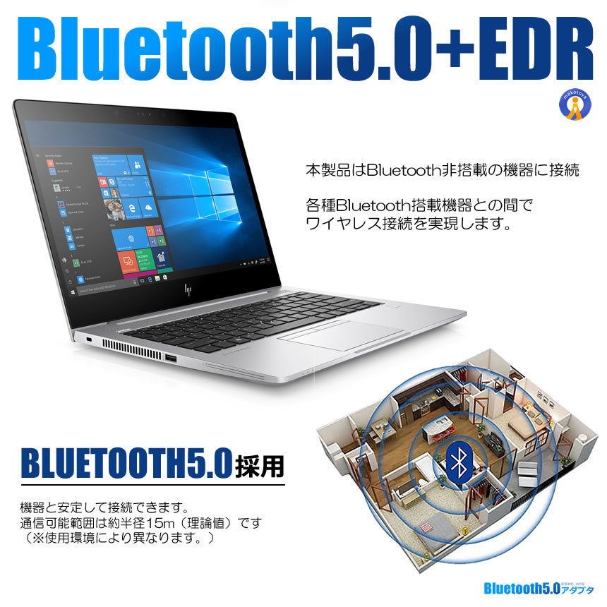 2個セット Bluetooth5.0 アダプタ Ver5.0+EDR オーディオ レシーバー トランスミッター 受信 送信 一台三役 高音質 BLUAAD_画像3