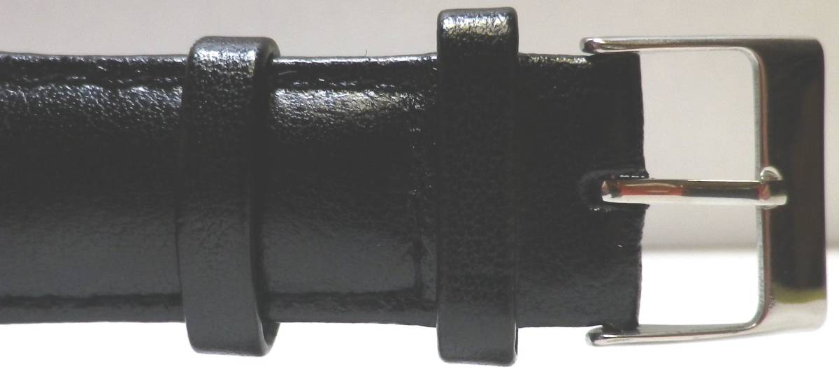 20MM ショートモデルばね棒はずし&ばね棒付き　牛革ベルト新品　ブラック　訳あり