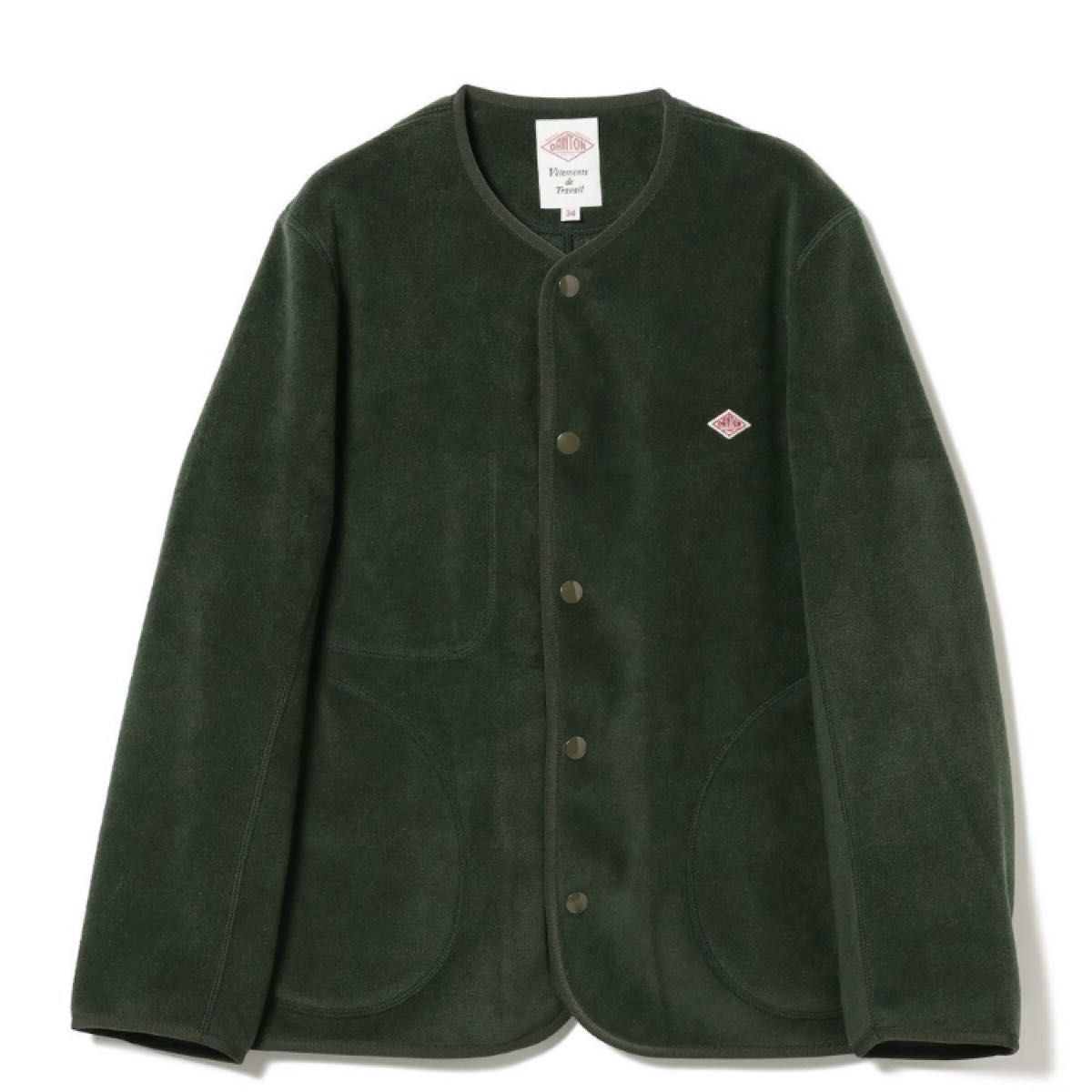 新品】 DANTON ノーカラー フリースジャケット サイズ36 ダーク