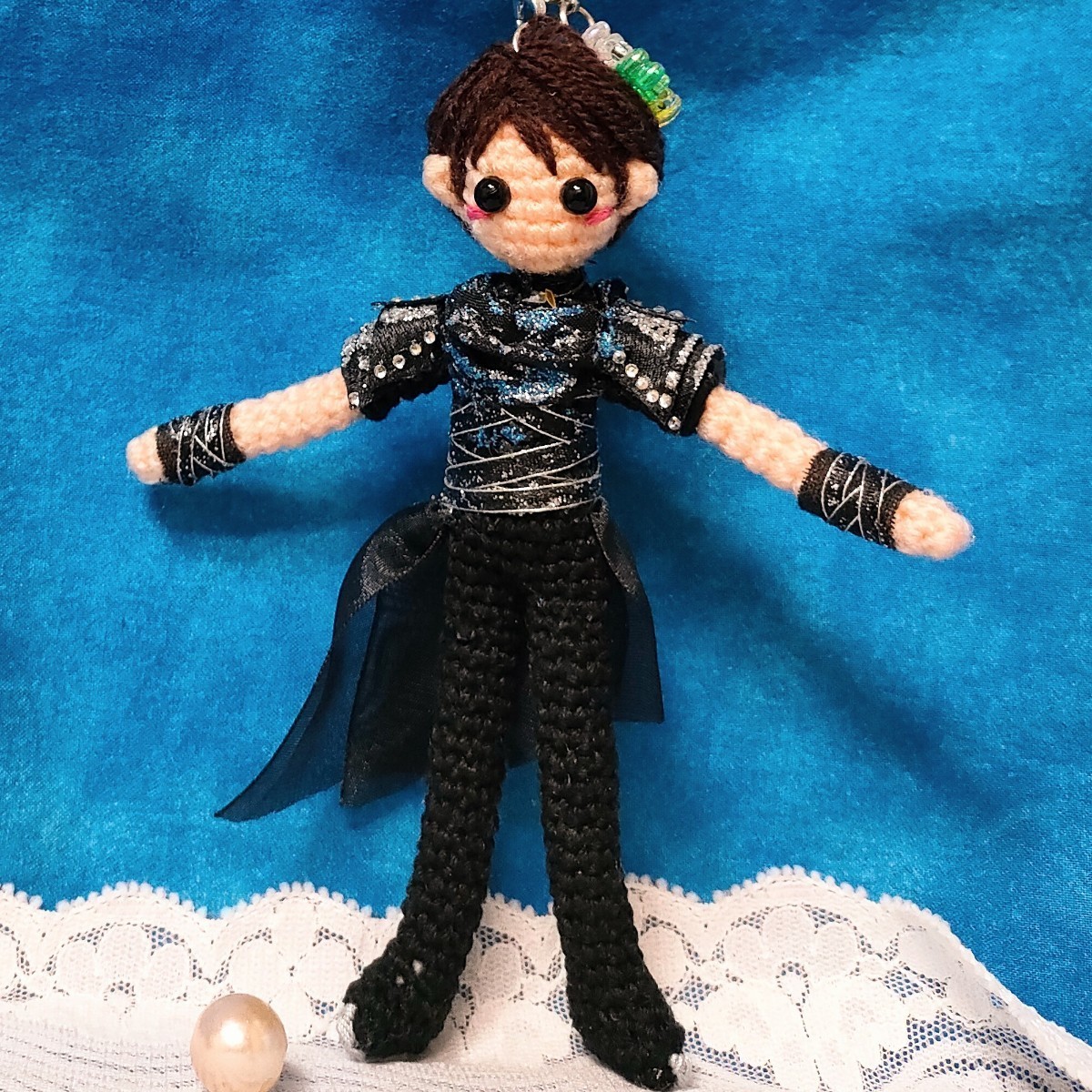 羽生結弦選手風イメージした　あみぐるみ☆ストラップハンドメイド☆2023ＩＣＥＳＴＯＲＹ2nd RE-PRAY　Megalovania_画像1