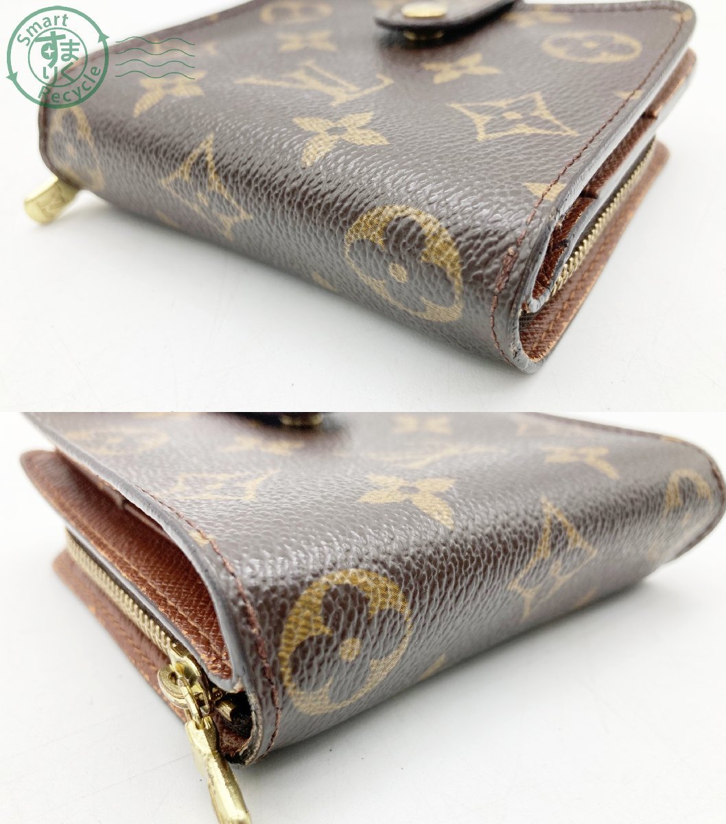 2402281833　♭ LOUIS VUITTON ルイヴィトン モノグラム M61667 SD0093 コンパクトジップ 二つ折り財布 ブラウン系 レディース 中古_画像3