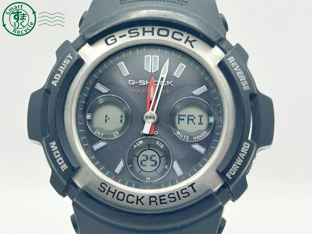 2402441709　◇ CASIO カシオ G-SHOCK ジーショック AWG-M100 タフソーラー マルチバンド6 デジアナ ブラック メンズ 腕時計 中古_画像2