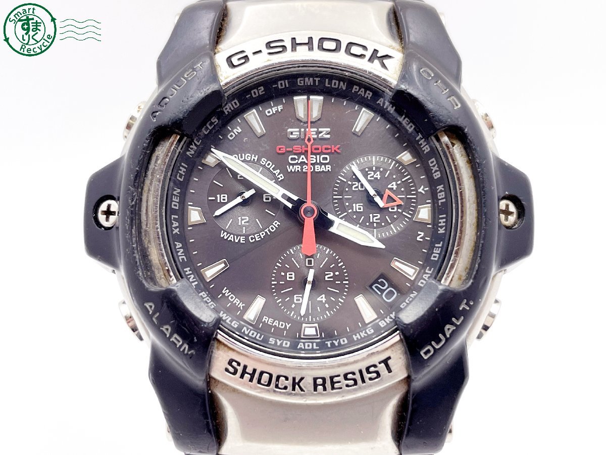 2402663648　＃ CASIO カシオ G-SHOCK Gショック GIEZ GS-1000J タフソーラー クロノグラフ デイト 腕時計 黒文字盤 ブラック 純正ベルト_画像1