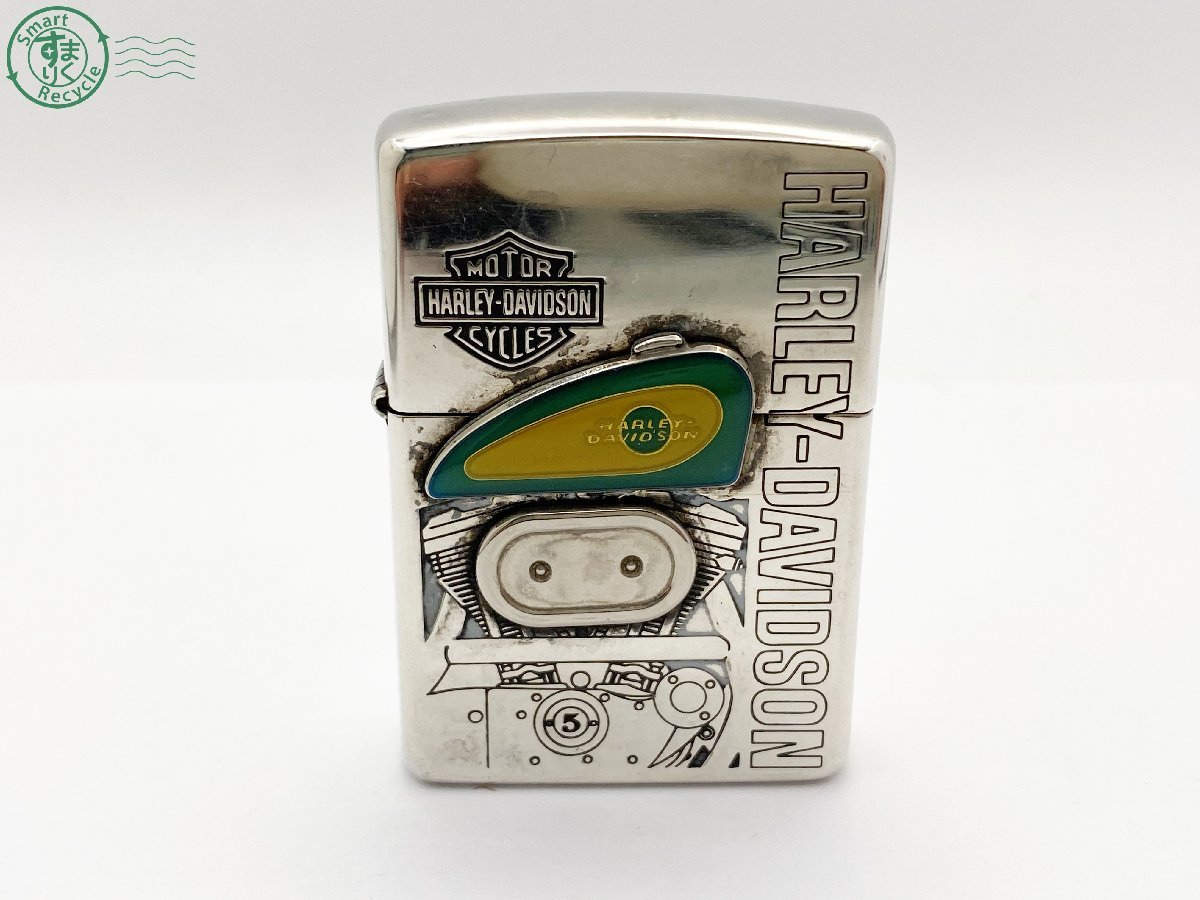 2402283746　△ ZIPPO ジッポー オイルライター HARLEY DAVIDSON ハーレーダビッドソン タンクメタル 2 着火未確認 中古 ジャンク品_画像2