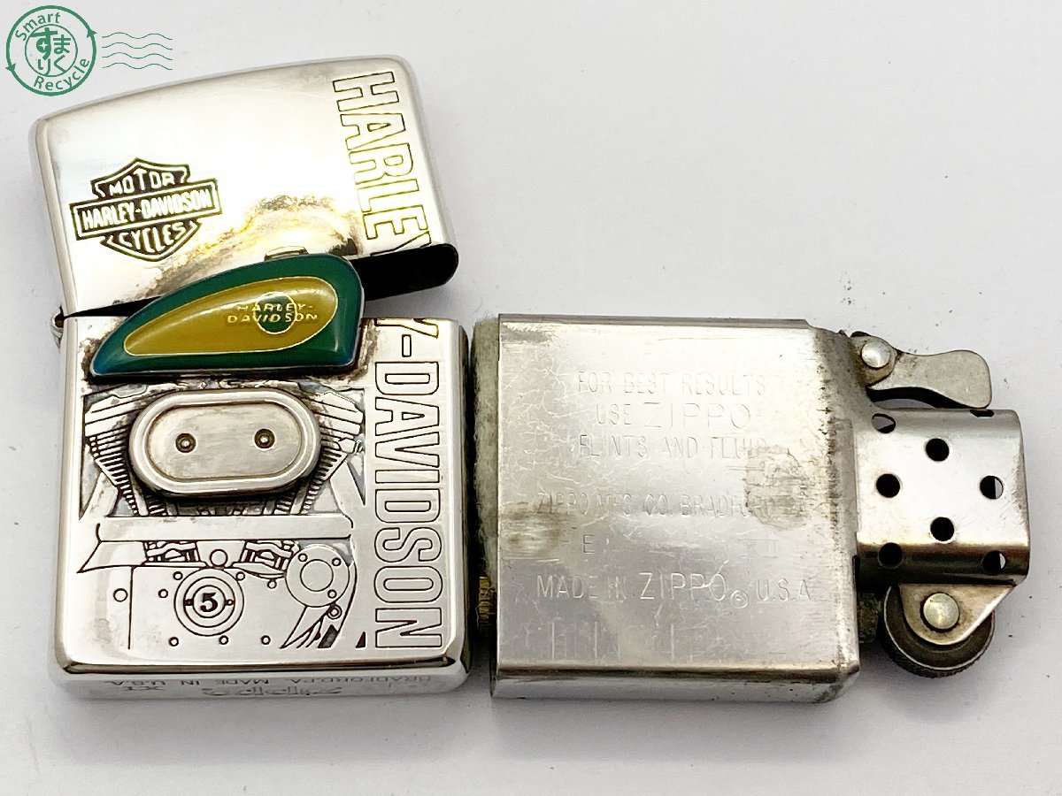 2402283746　△ ZIPPO ジッポー オイルライター HARLEY DAVIDSON ハーレーダビッドソン タンクメタル 2 着火未確認 中古 ジャンク品_画像6