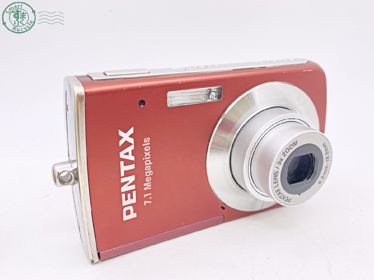 2402324597　●PENTAX M30 ペンタックス レッド 赤 コンパクト デジタルカメラ デジカメ 通電確認済み 中古_画像1