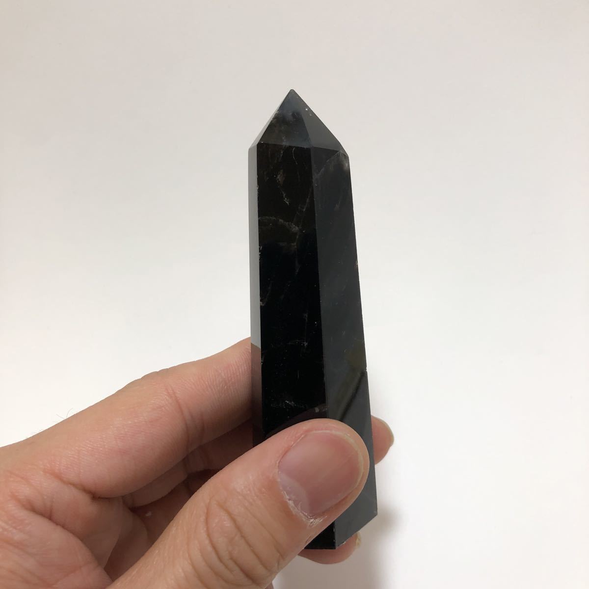 No.2226 【天然色】モリオン モーリオン 黒水晶 クリスタル 研磨ポイント 三角形 三角 ポイント 水晶 天然石 パワーストーン ポリッシュ_画像3