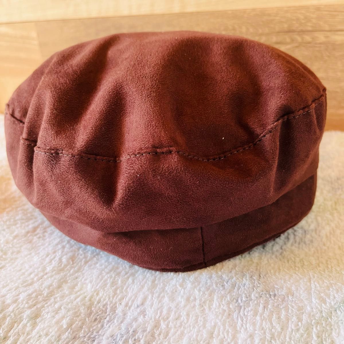 【新品タグ付き】ベロア　ハンチング帽　ハンチングキャップ　ブラウン