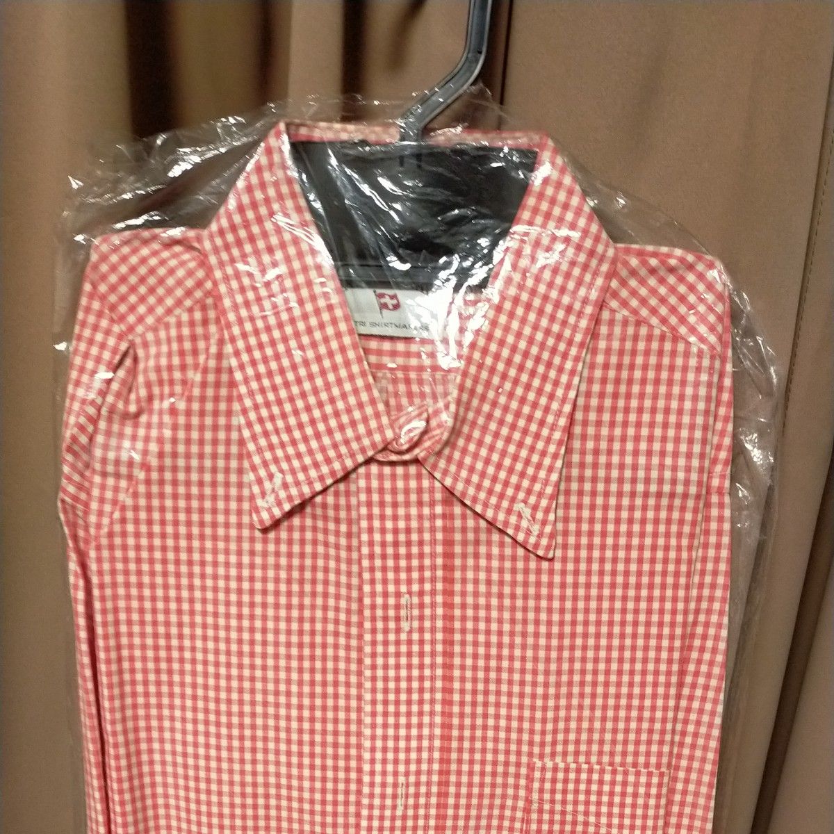 日本Lサイズ メイドインUSA コットン100%　レッドギンガムチェック　ボタンダウンシャツ
