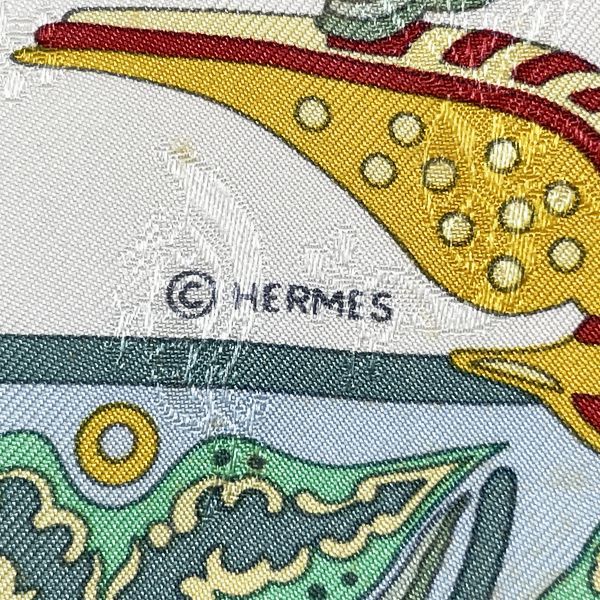 3月17日まで限定特価 HERMES(エルメス) カレ90 CIELS BYZANTINS ビザンチンの空 鳥柄 スカーフ シルク レディース中古B20230831_画像4