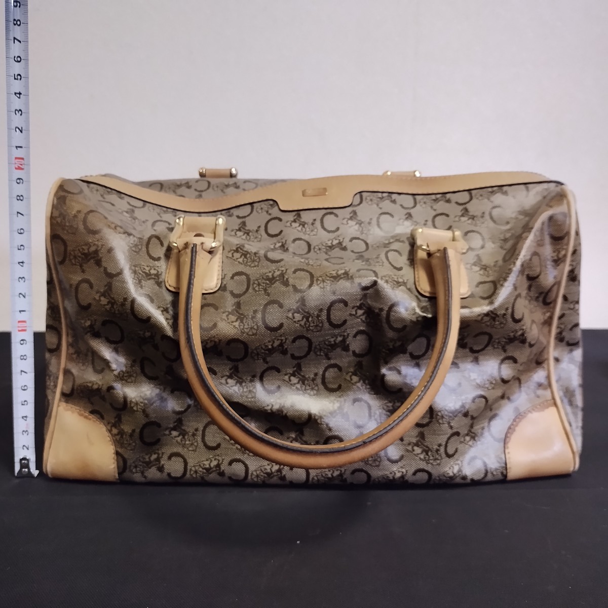 NR854 ボストンバッグ レザー CELINE PARIS セリーヌ ミニボストンバッグ ブラウン系 ハンドバッグ かばん 鞄 _画像4