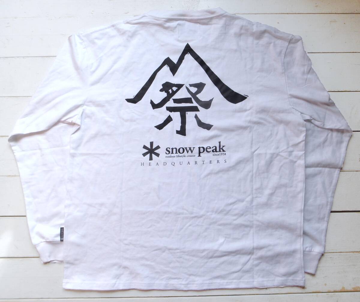 snowpeak スノーピーク雪峰祭 限定 ロングスリーブTシャツ／カットソー XL 白の画像1