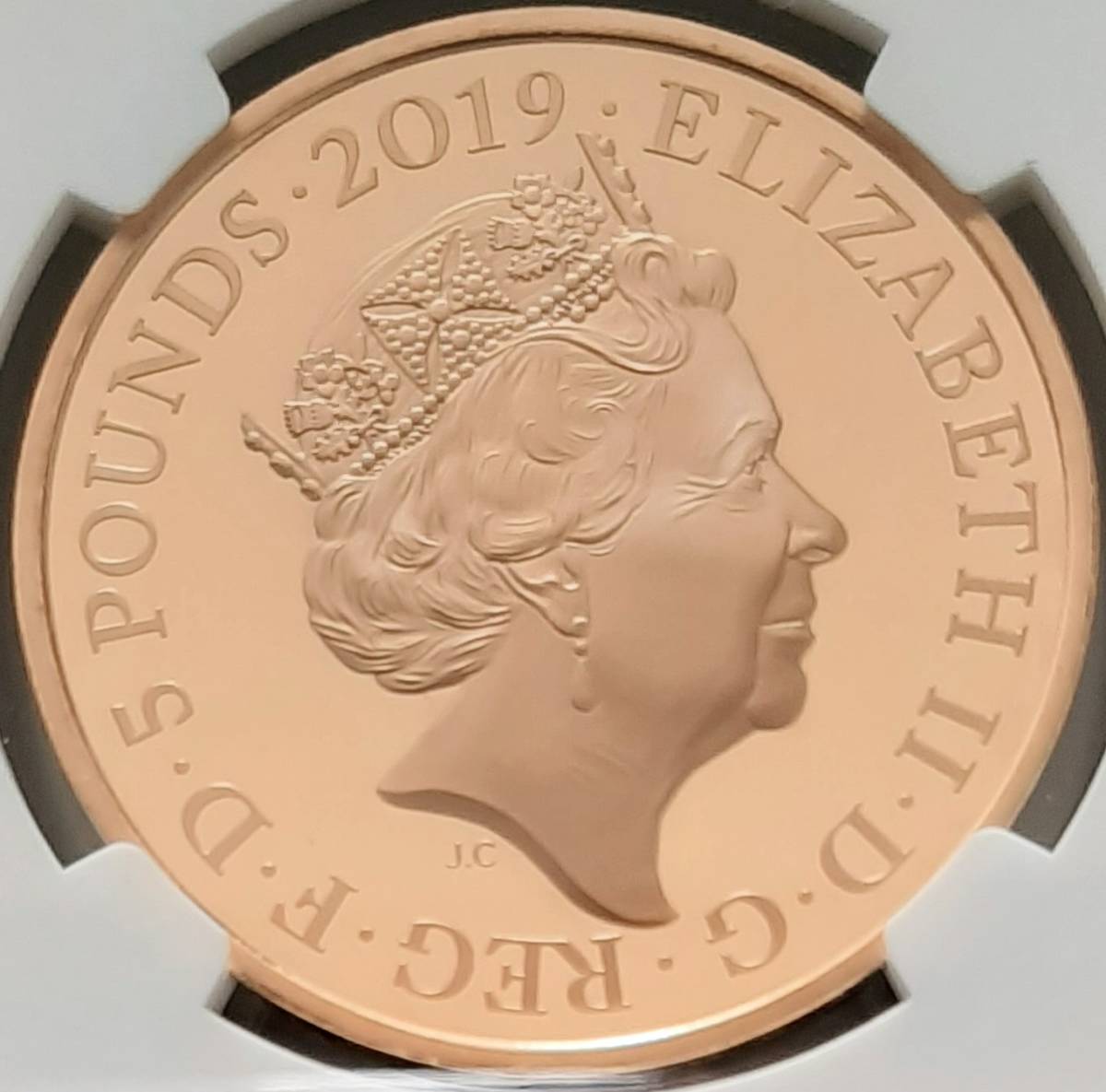 衝撃破格！【最高鑑定／希少性あり】イギリス 5ポンド 金貨 PF70UC2019年 発行数325枚 鍵の儀式 ロンドン塔コレクションの画像3