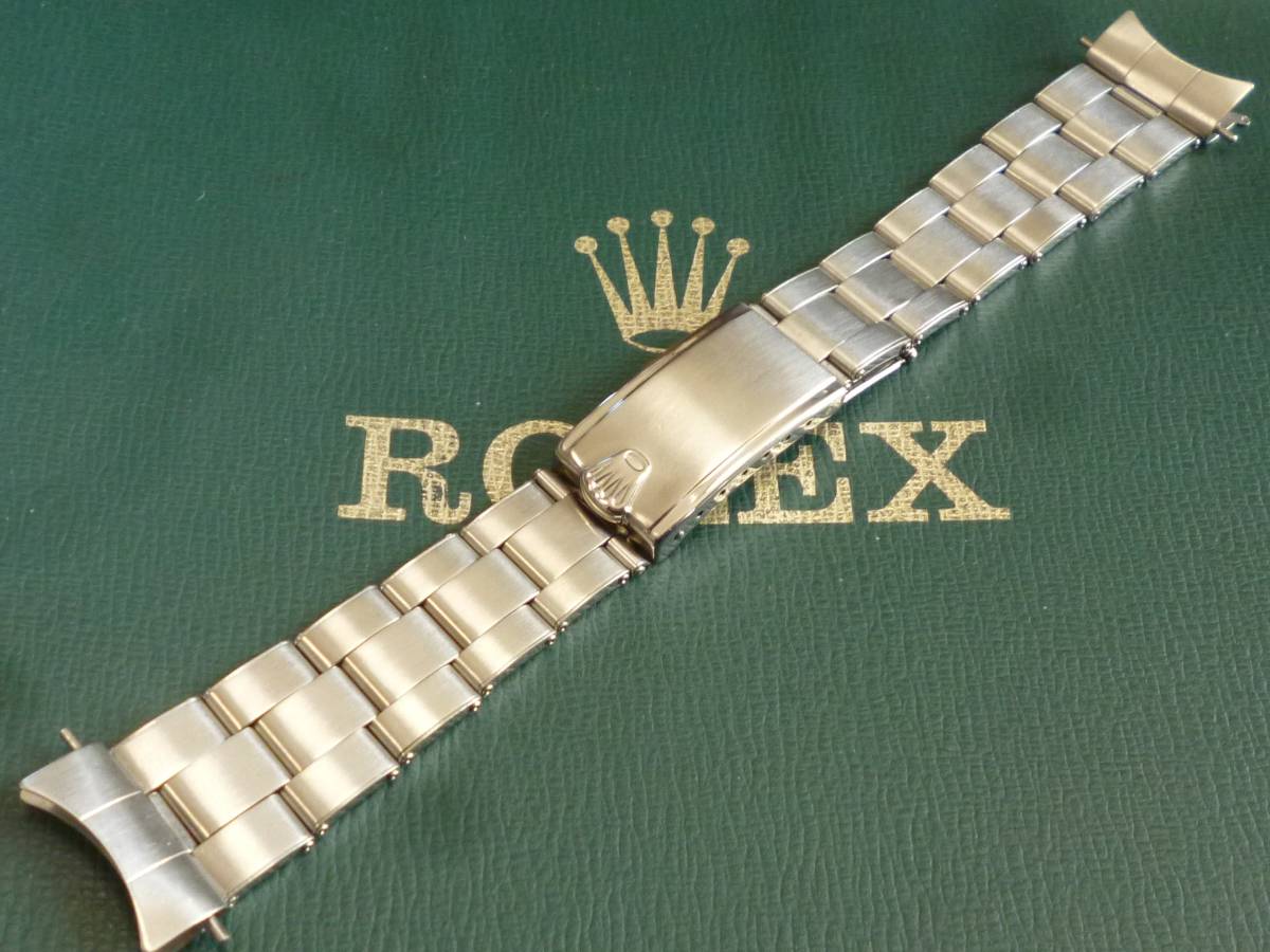 1970年代　ヴィンテージ　ロレックス純正　王冠飛び出しタイプ　USA　リベットブレスレット　20mm幅　美品　希少品