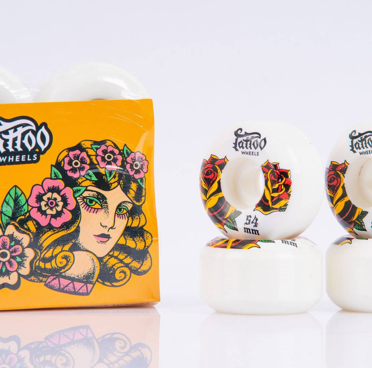 Tattoo Wheels　タトゥーウィール 100A　54mm ハードウィール 薔薇　スケートボード　スケボー