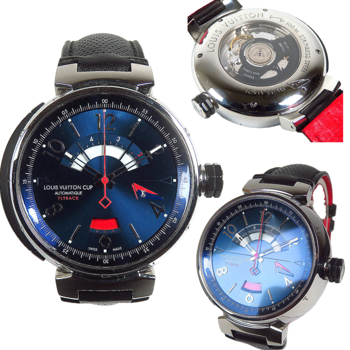 【SAKURAYA】本物保証【 LOUIS VUITTON CUP FLYBACK Q103D】ルイ・ヴィトン タンブール ヴィトンカップ フライバック 腕時計 革ベルト
