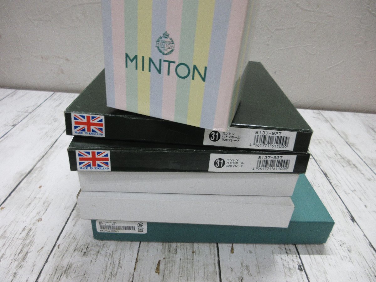 1円　未使用保管品　MINTON ミントン HADDONHALL ハドンホール　マグカップ　16ｃｍ20ｃｍ　２枚　BB　プレート　皿　６ｐ 【星見】_画像10