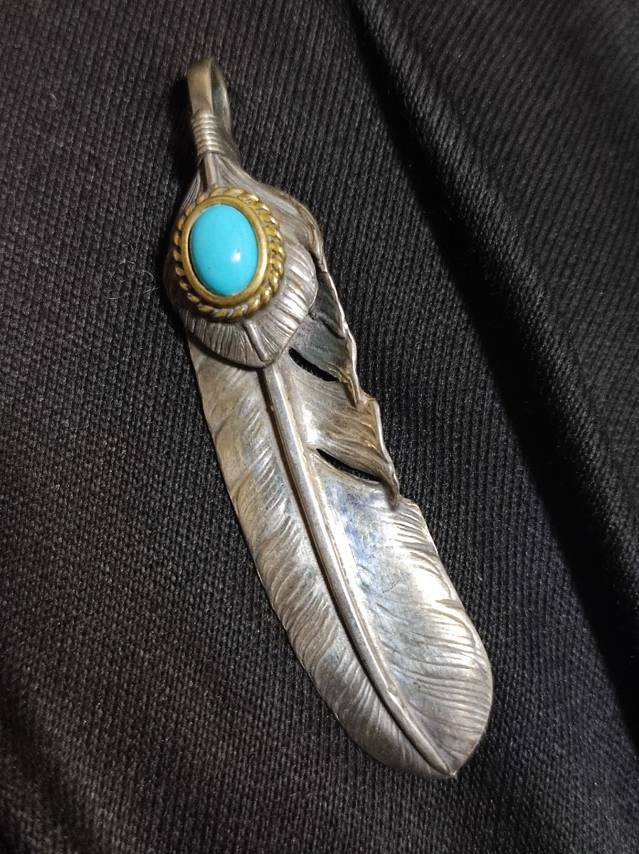  Goro's goro\'s on silver gold .& turquoise attaching extra-large feather 