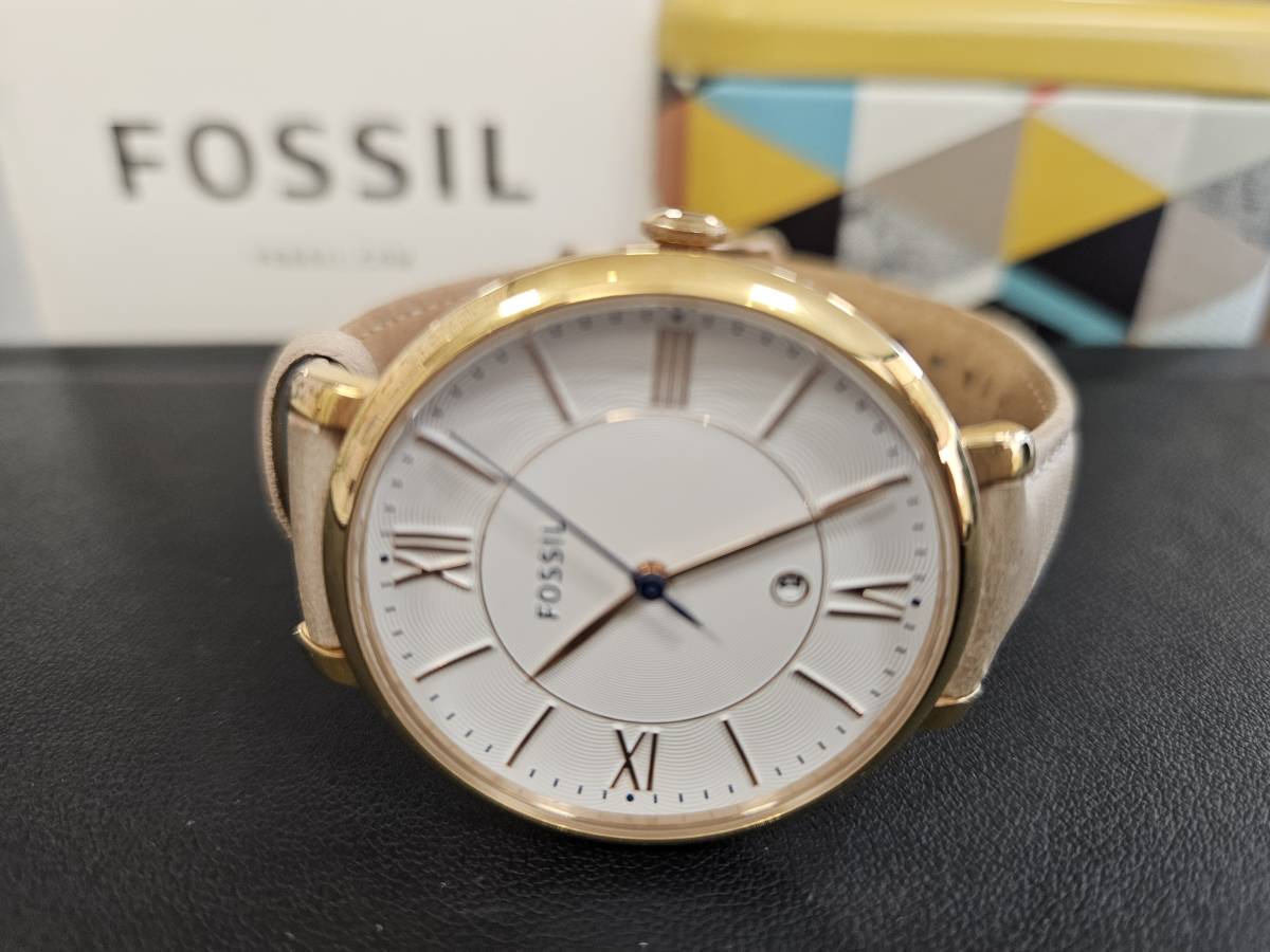 #1048CB　FOSSIL　フォッシル 腕時計 ES3988 クオーツ ホワイト レディース FOSSIL　リューズ操作のみ確認済_画像5