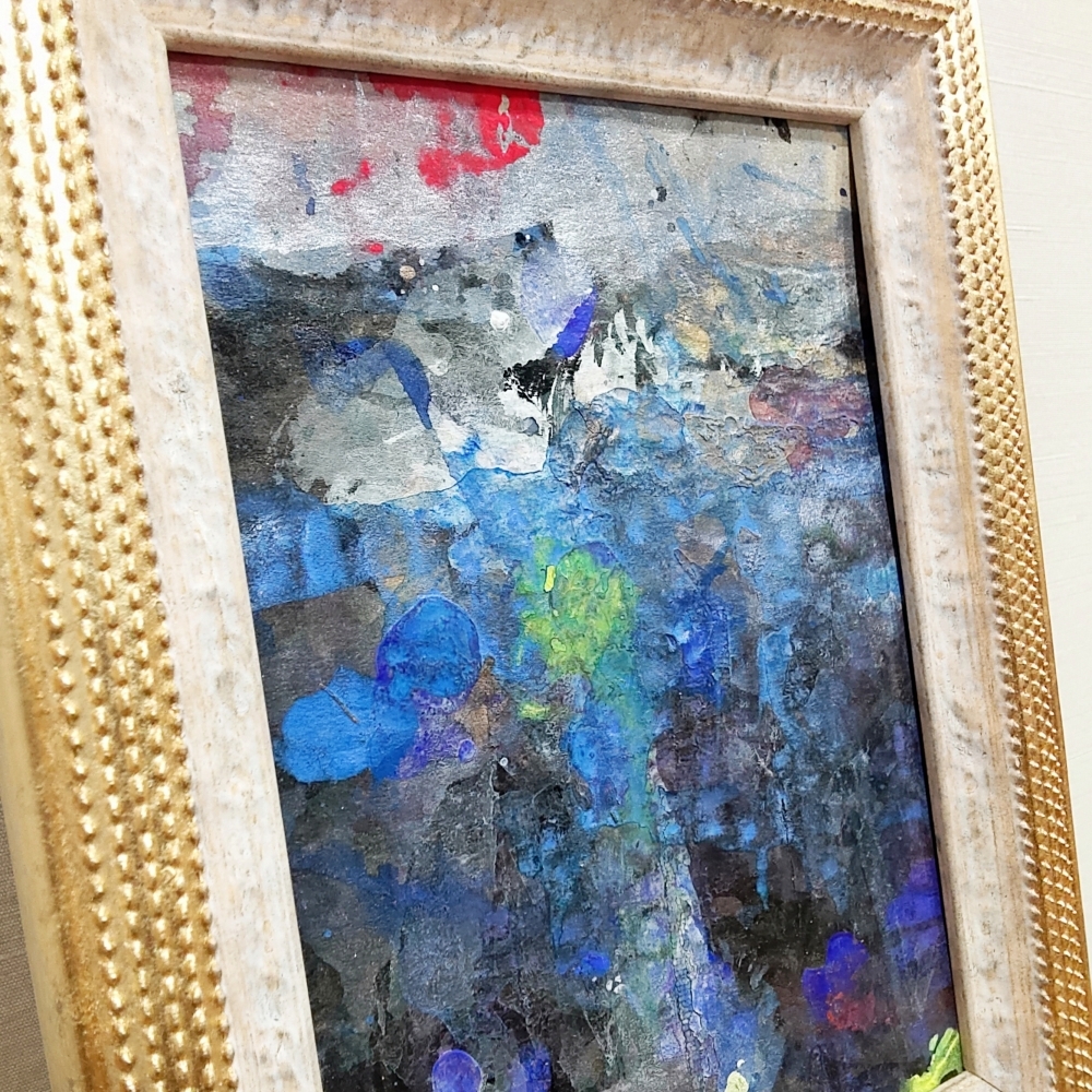  inside .. writing Rosario present-day art picture abstract painting religious picture Christianity picture frame Mini amount genuine work 
