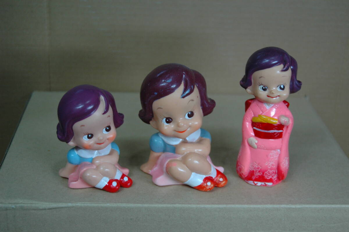 銀行貯金箱/3個セット　勧銀の　ノバラちゃん和服人形　ビンテージ　キャラクター　広告_画像1