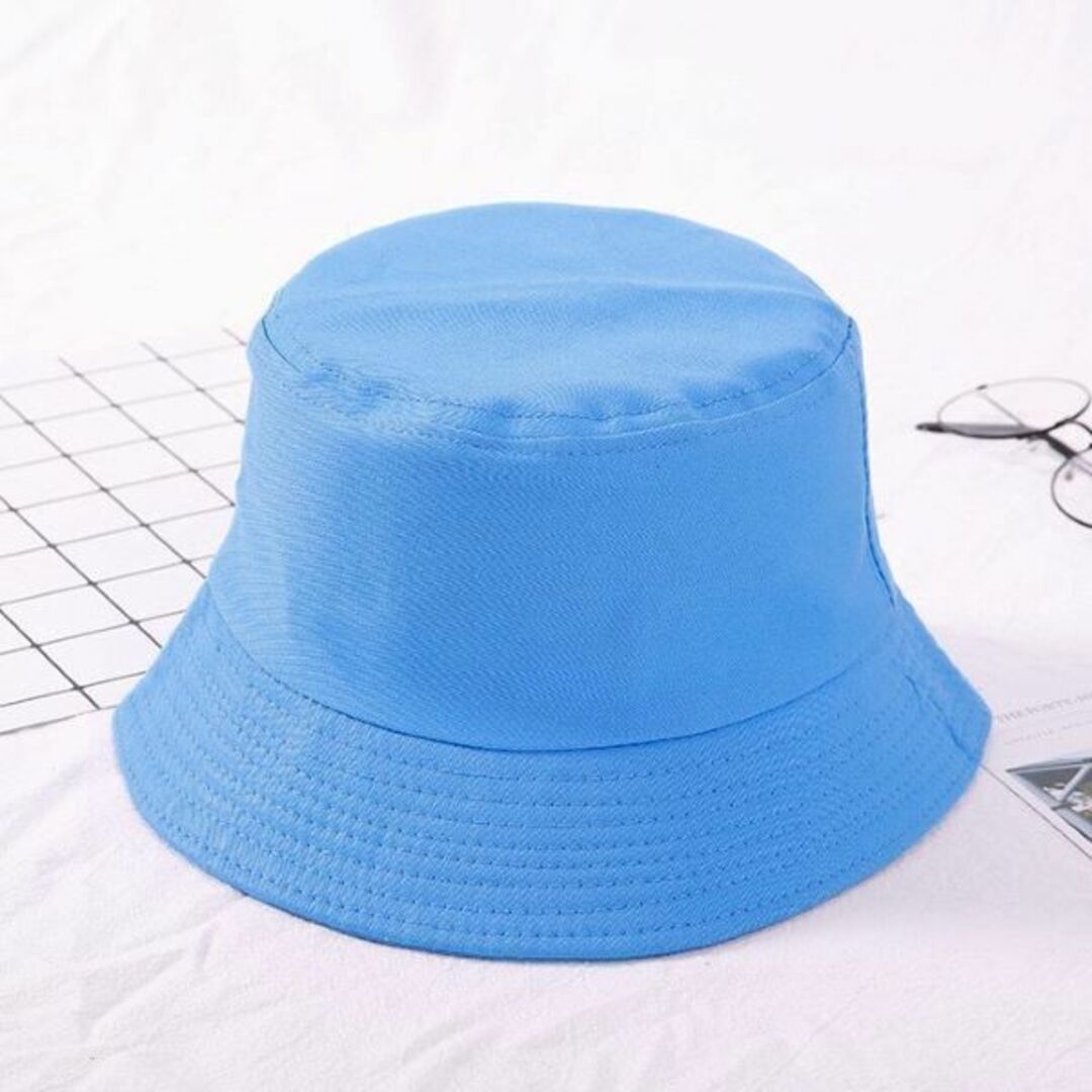 バケットハット UVカット 紫外線対策 遮光 折りたたみ 帽子 ライトブルー_画像1