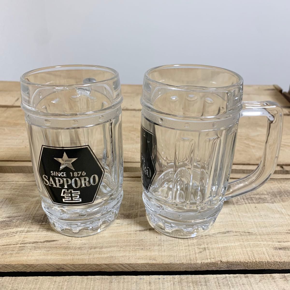 【在庫ラスト！】非売品　昭和レトロ　サッポロビヤジョッキ2個　ビール　ビアジョッキ　ビアグラス　サッポロビール