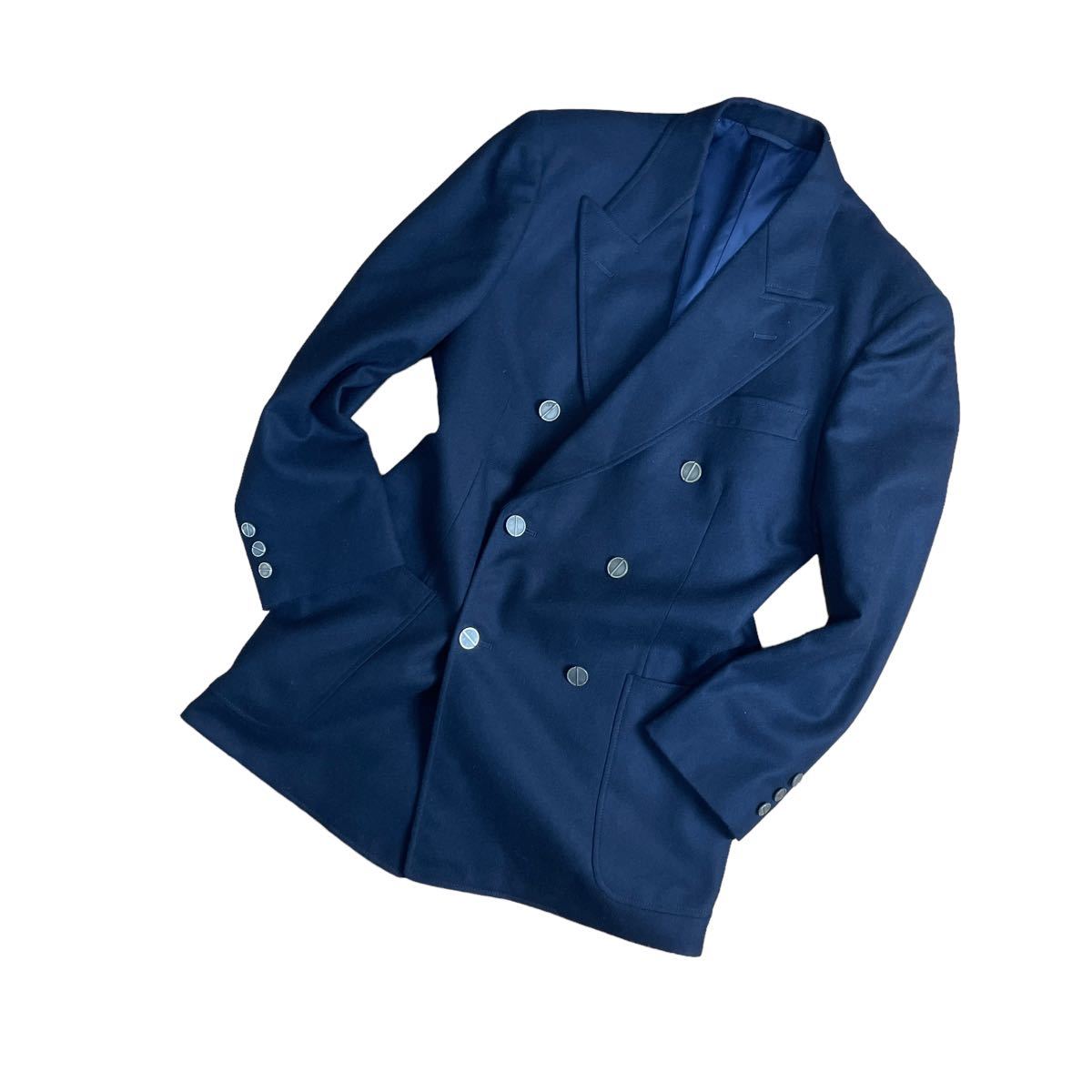 Christian Dior ディオール 紺ブレ 銀ボタン ダブルジャケット テーラード ネイビーL 1スタ(1円スタート)_画像3