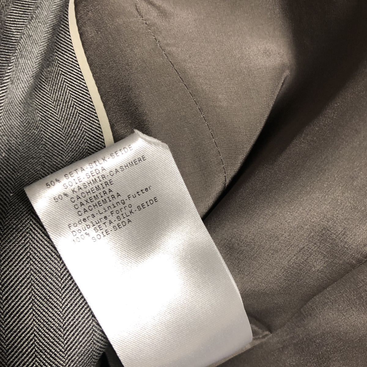 GIORGIO ARMANI ジョルジオアルマーニ セットアップ パンツスーツ 光沢シルバー カシミヤシルク 42 XL 大きいサイズ_画像8