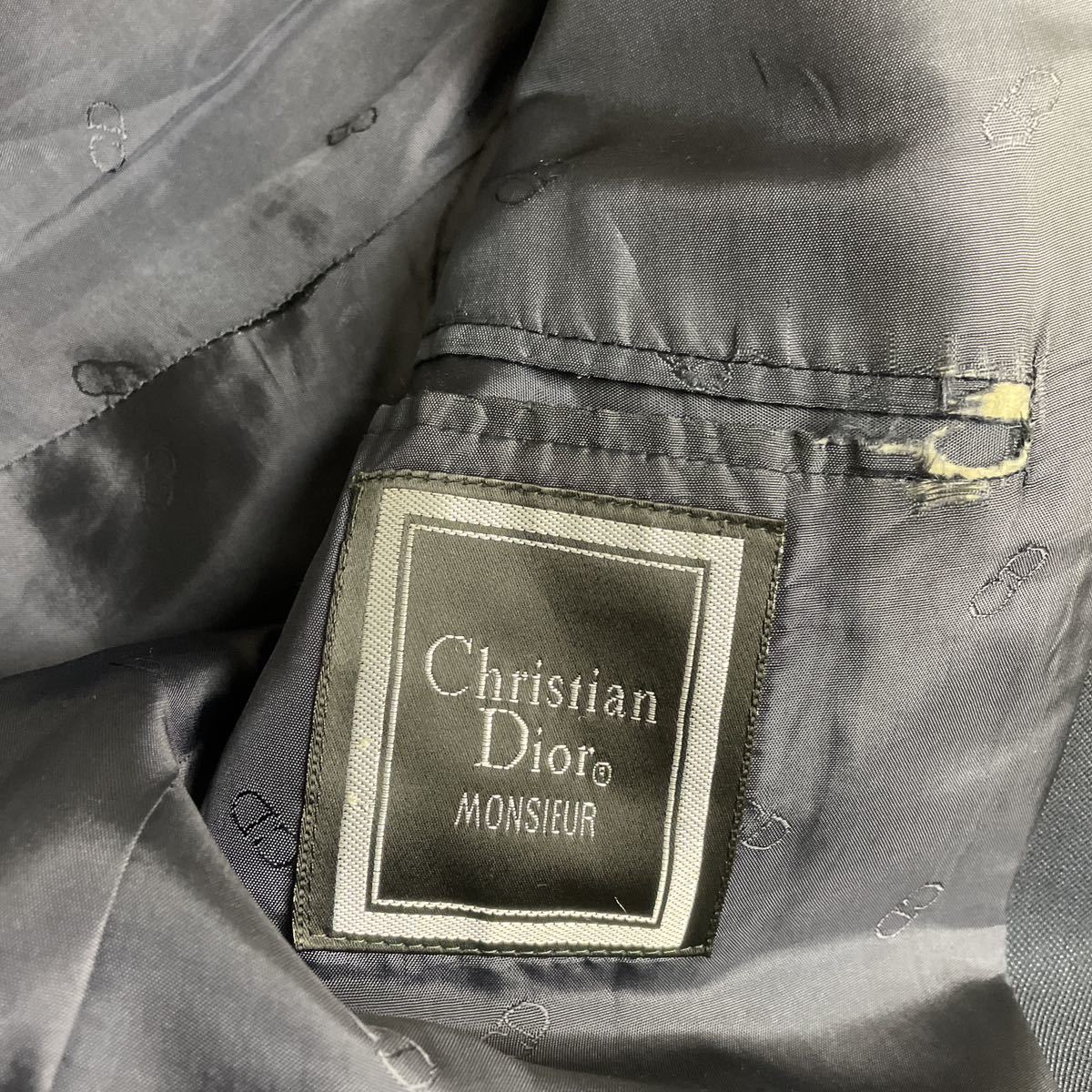 Christian Dior クリスチャンディオール セットアップ スーツ ネイビーブルー ストライプL相当 ビジネス紳士 1スタ(1円スタート)_画像10