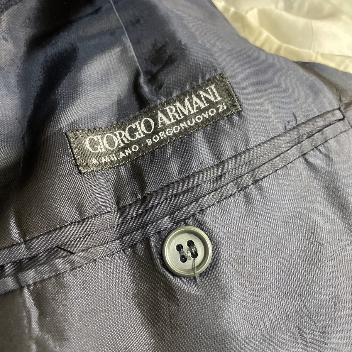 GIORGIO ARMANI ジョルジオアルマーニ テーラードジャケット ネイビー 紺 イタリア製 48 XL ビジネス紳士 1スタ(1円スタート)_画像8