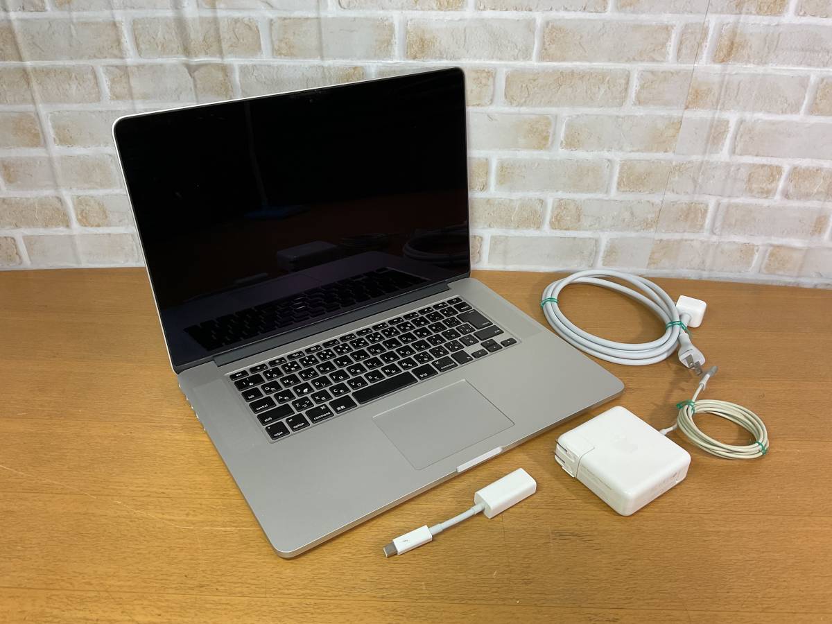 【名古屋発/002】Apple MacBook Pro (Retina, 15-inch, Mid 2015) A1398 Core i7-4770HQ 16GB(8G×2) 500GB OSなし ゴム・液晶の劣化 キズ_画像1
