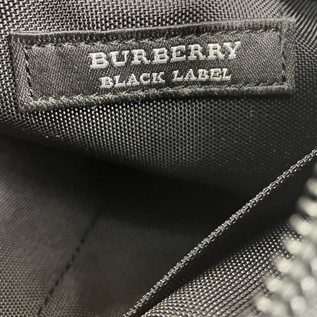  1円【新品同様】BURBERRY バーバリーブラックレーベル ショルダーバッグ ノバチェック ナイロン レザー ブラック メンズ 斜め掛け ロゴ_画像8