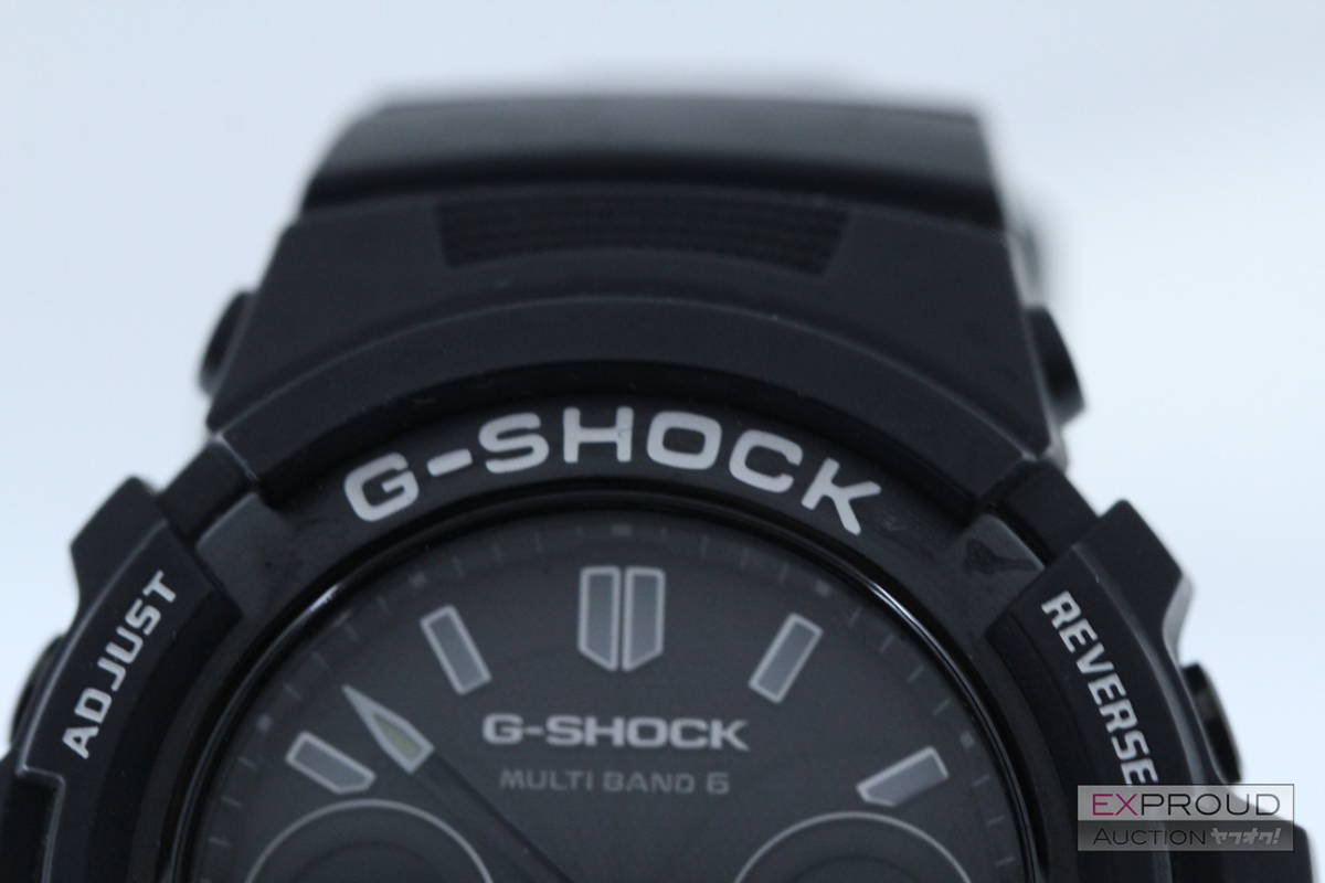 良品★R05 CASIO カシオ G-SHOCK ジーショック ブラック AWG-M100BW バックライト メンズ ケース約4.5cm 20気圧防水 腕時計 動作確認済みの画像3