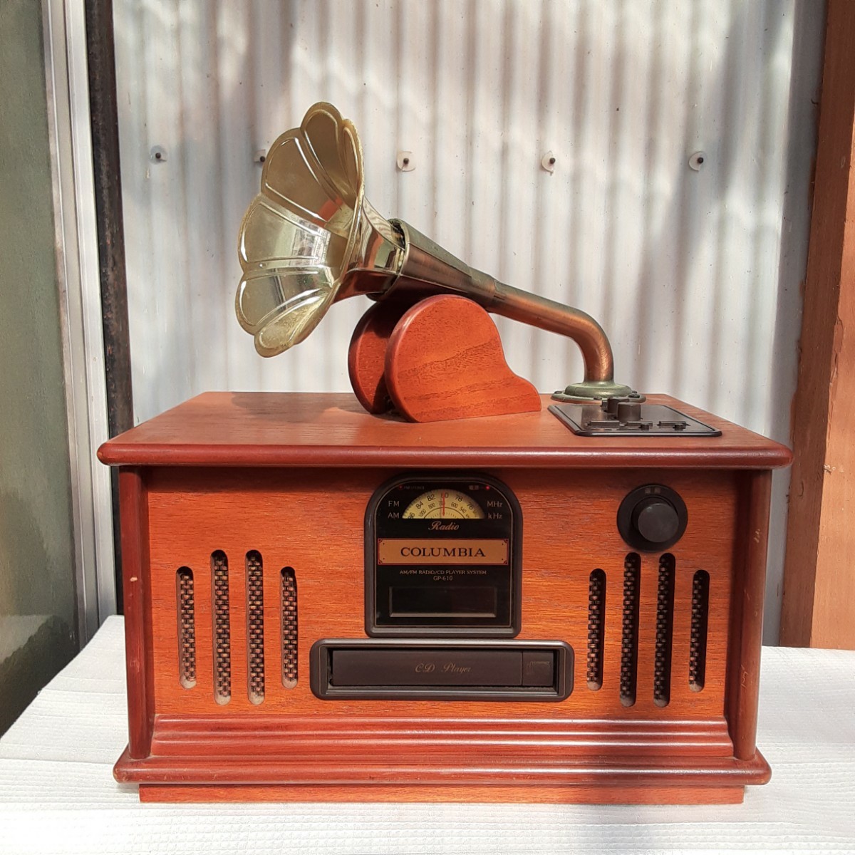 再生ok ラジオok COLUMBIA GP-610 ラジオ AM FM CD プレーヤー 蓄音機