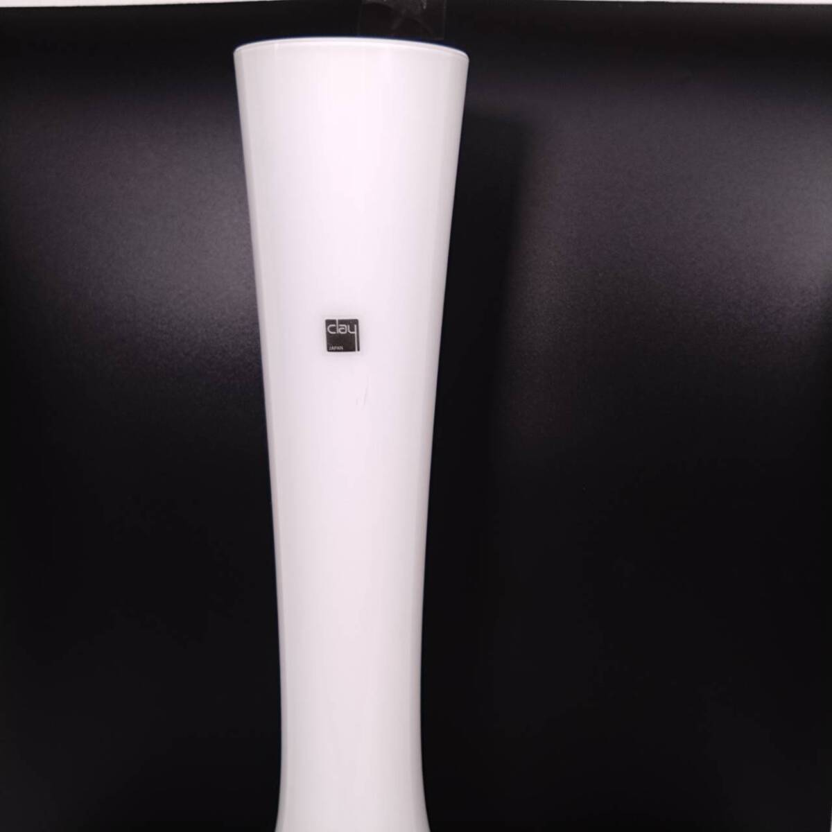 K) clay JAPAN 花瓶 花器 フラワーベース 壺 花びん つぼ ガラス製 白 ホワイト インテリア 置物 高さ52㎝ 上部直径7.8㎝ B2005_画像5